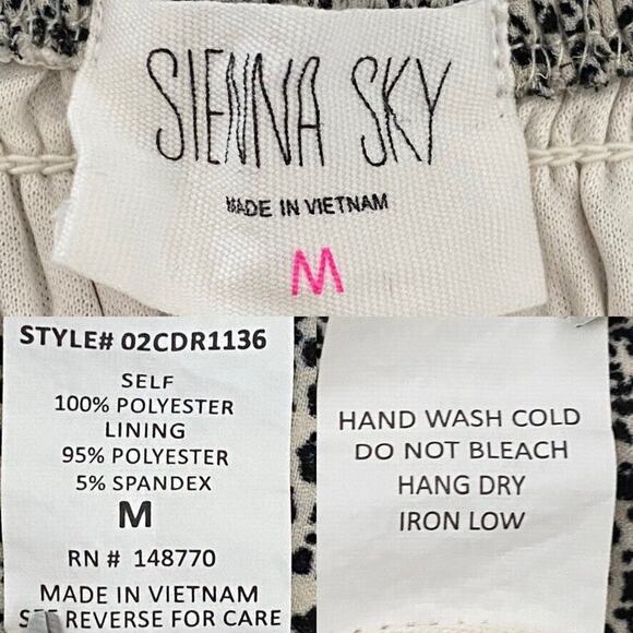 Sienna Sky Women Dress Medium Black Ditsy 90s Y2k Day-Date Picnic Sundress - Picture 16 of 16